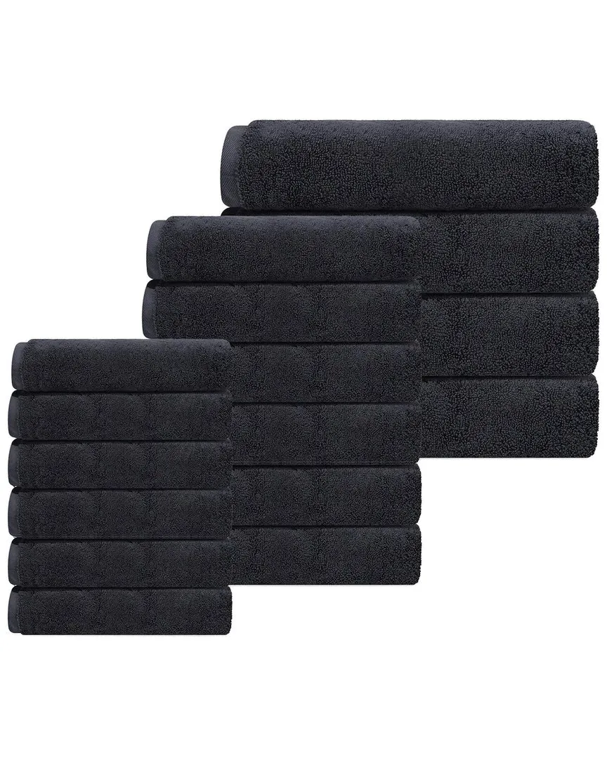 Puresoft Set of 16 Turkish Towels - Grey, Cotton