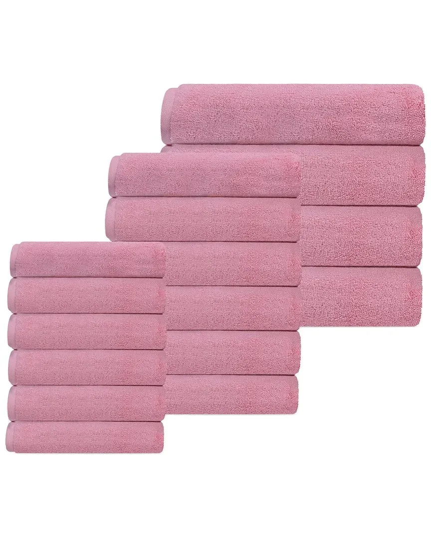 Puresoft Set of 16 Turkish Towels - Pink, Cotton