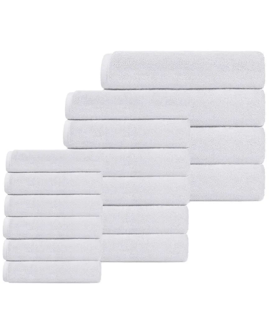Puresoft Set of 16 Turkish Towels - White, Cotton