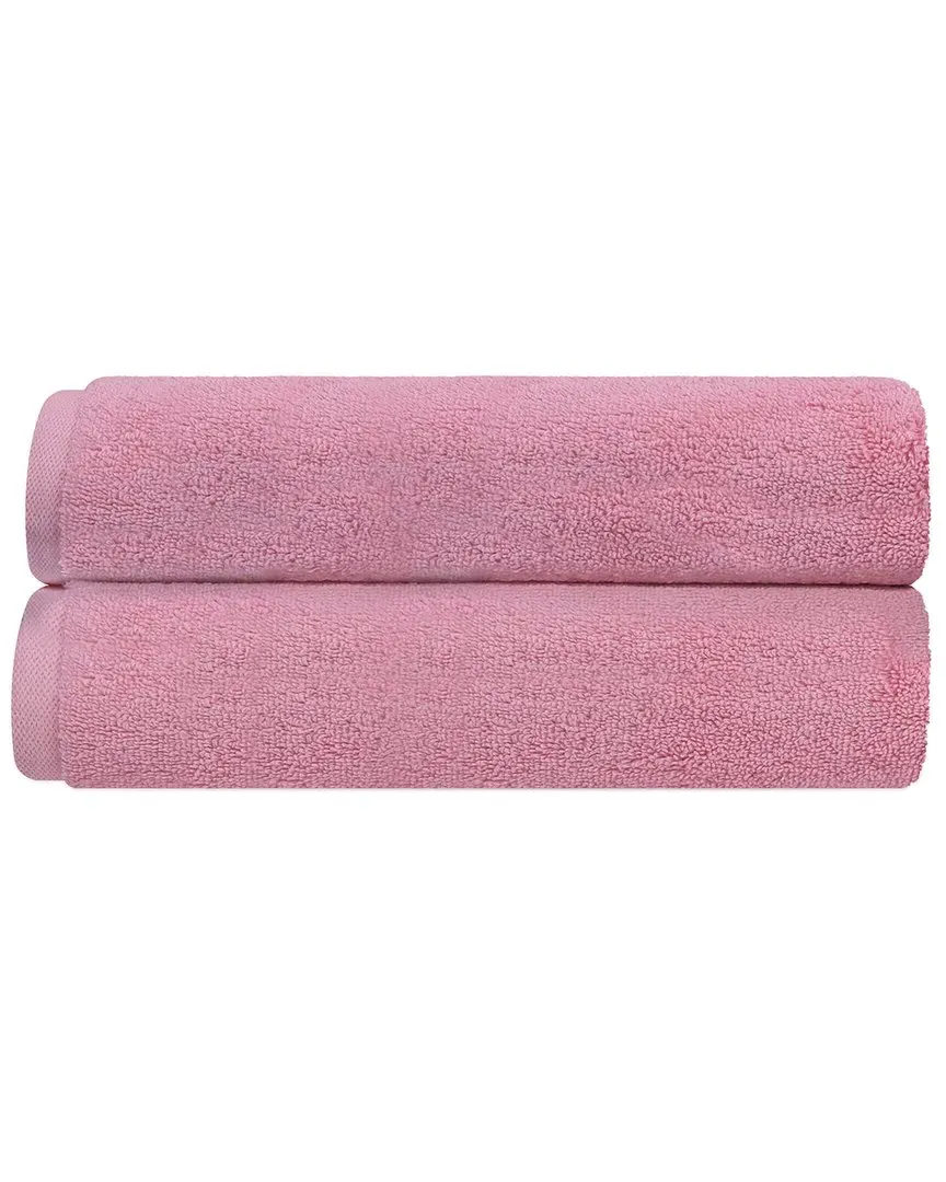 Puresoft Set of 2 Turkish Bath Sheets - Pink, Cotton image