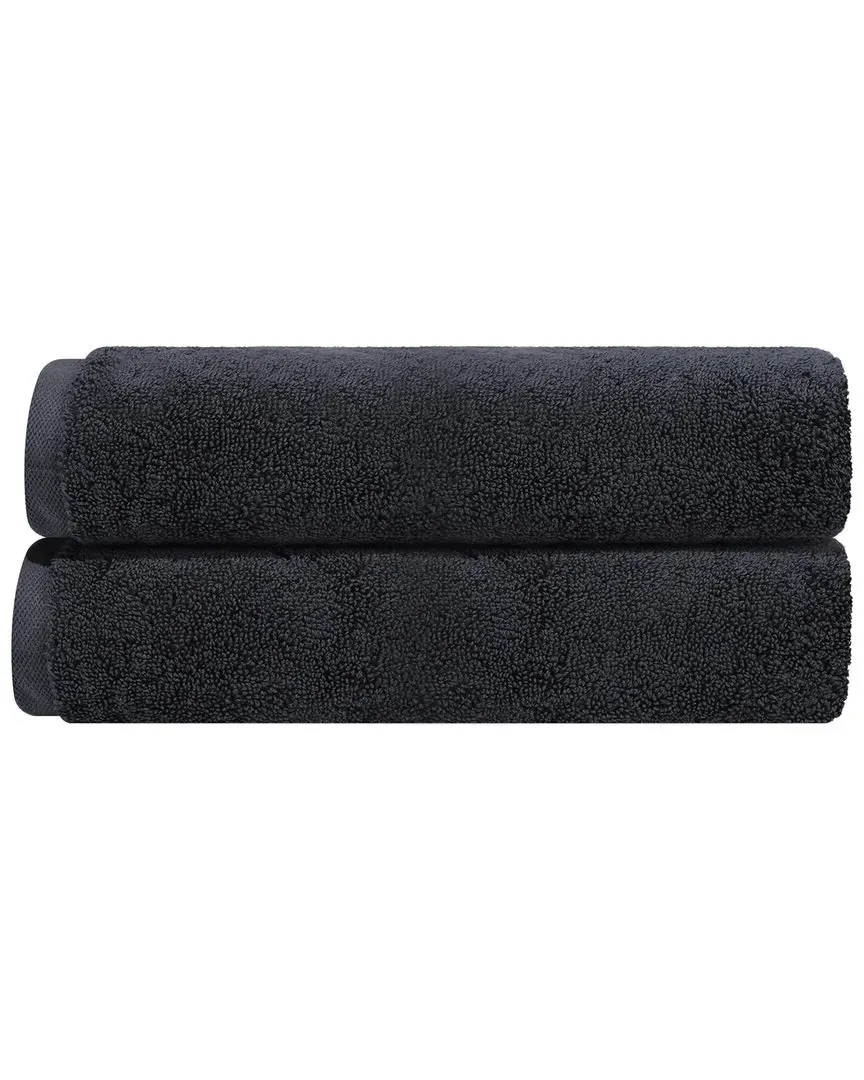 Puresoft Set of 2 Turkish Bath Towels - Grey, Cotton image