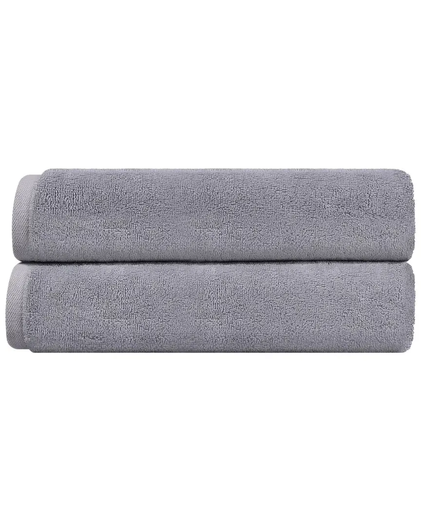 Puresoft Set of 2 Turkish Bath Towels - Silver, Cotton