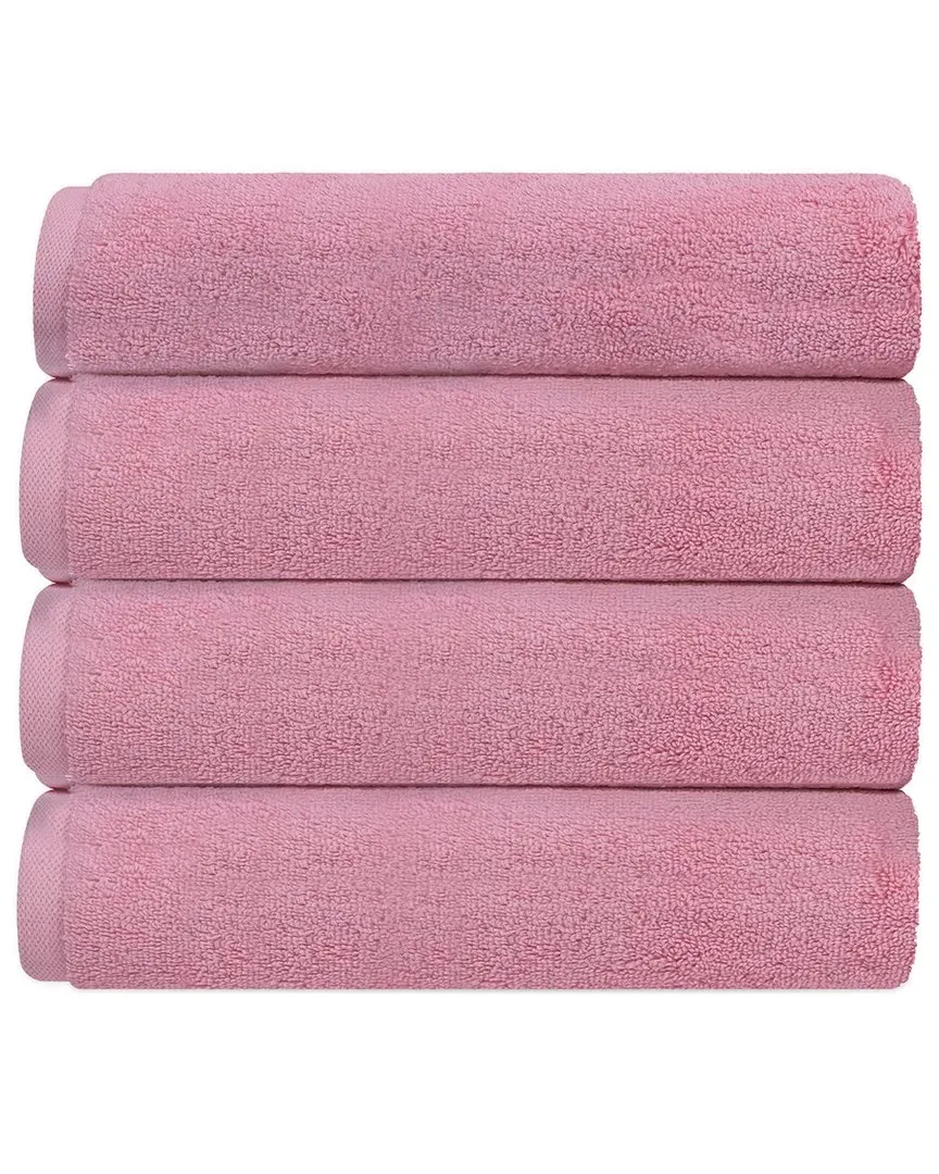 Puresoft Set of 4 Bath Towels - Pink, Turkish Cotton image