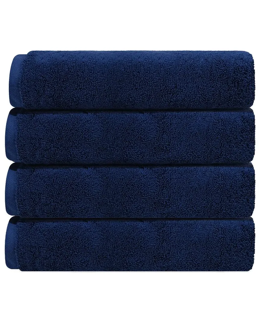 Puresoft Set of 4 Turkish Bath Towels - Navy, Cotton