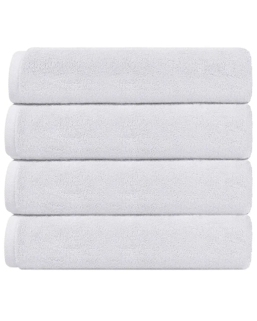 Puresoft Set of 4 Turkish Bath Towels - White, Cotton
