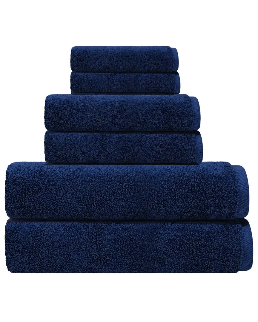 Puresoft Set of 6 Turkish Towels - Blue, Cotton image