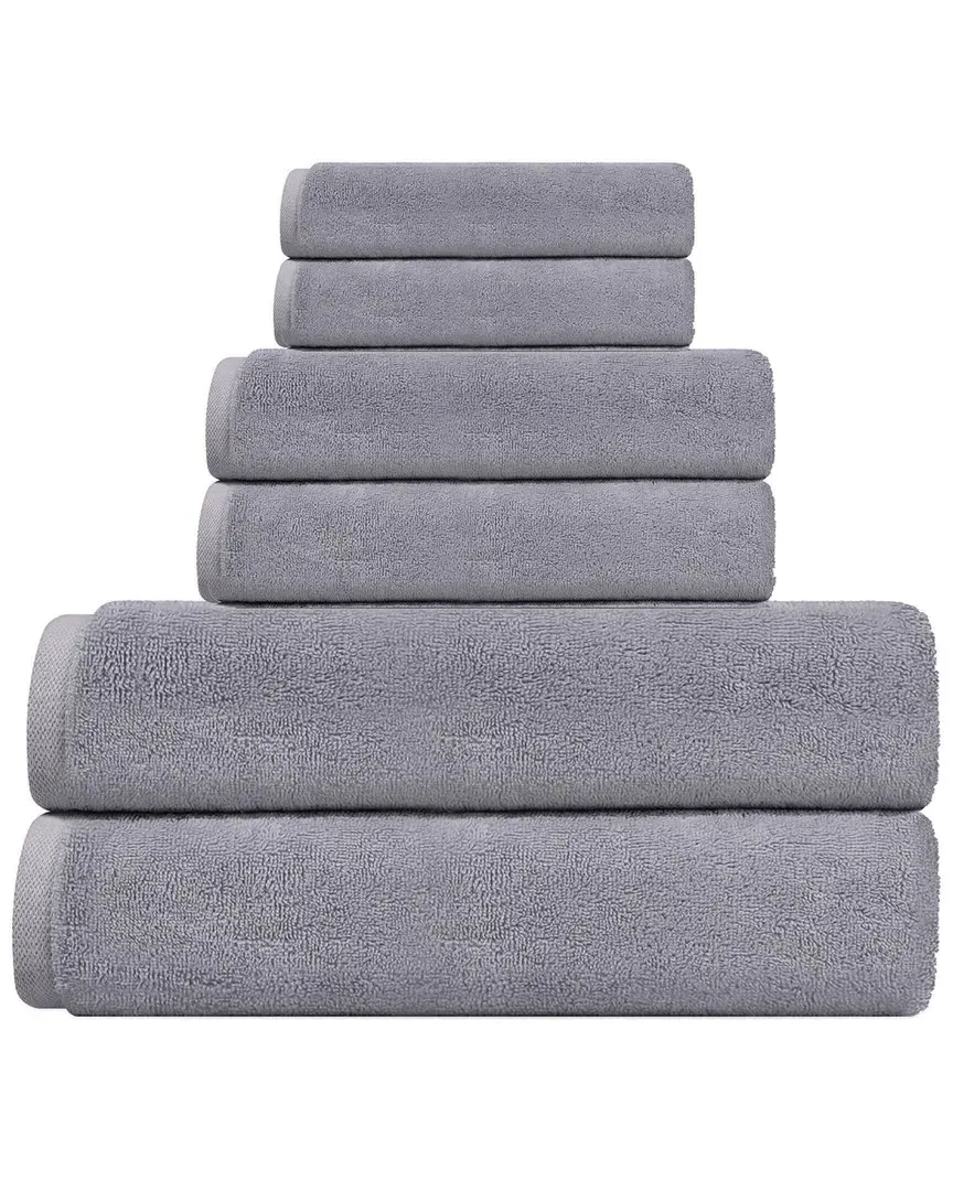 Puresoft Set of 6 Turkish Towels - Silver, Cotton