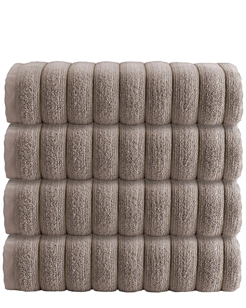 Set of 4 Bath Towels - Beige, Turkish Cotton image