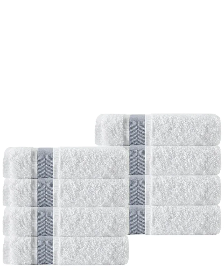 Set of 8 Hand Towels - Anthracite Stripe, Turkish Cotton image