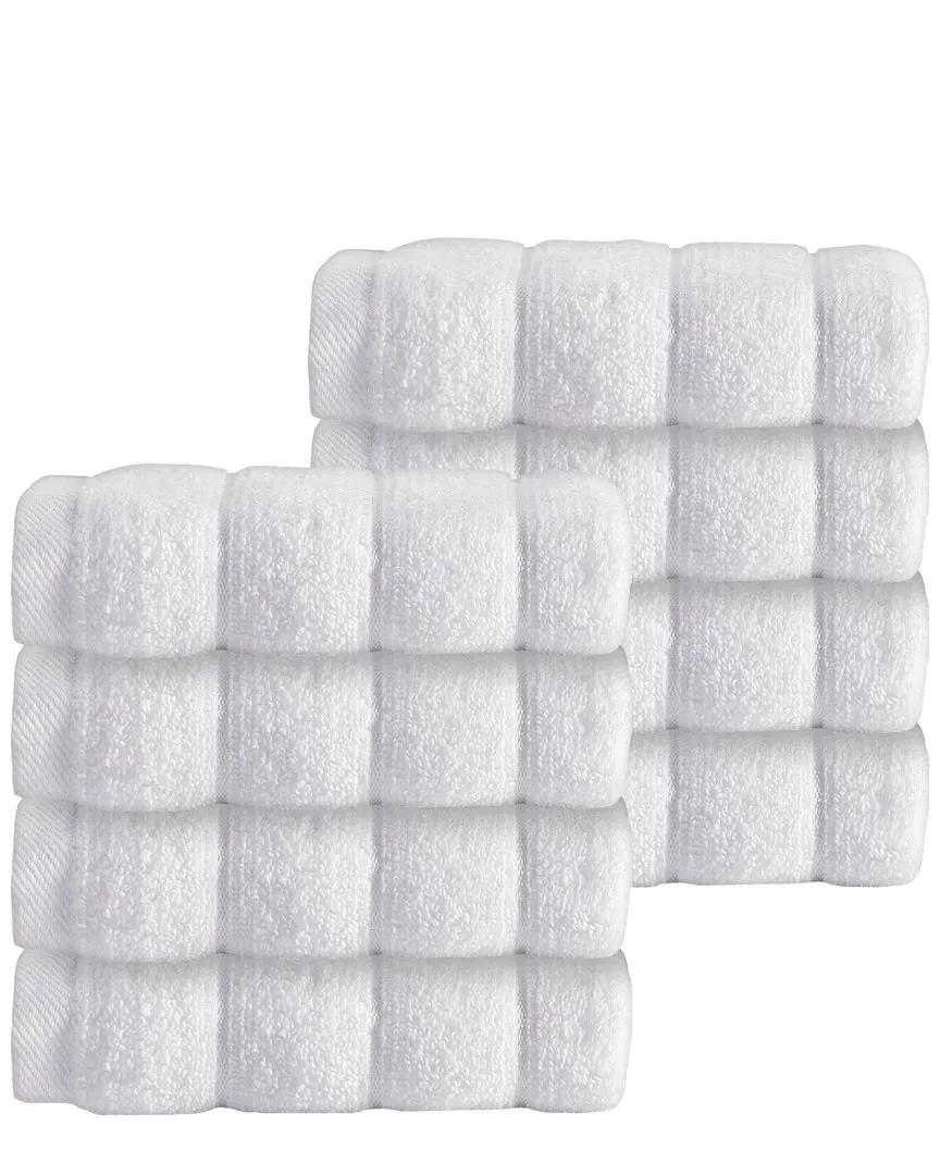 Set of 8 Wash Towels - White, Turkish Cotton image