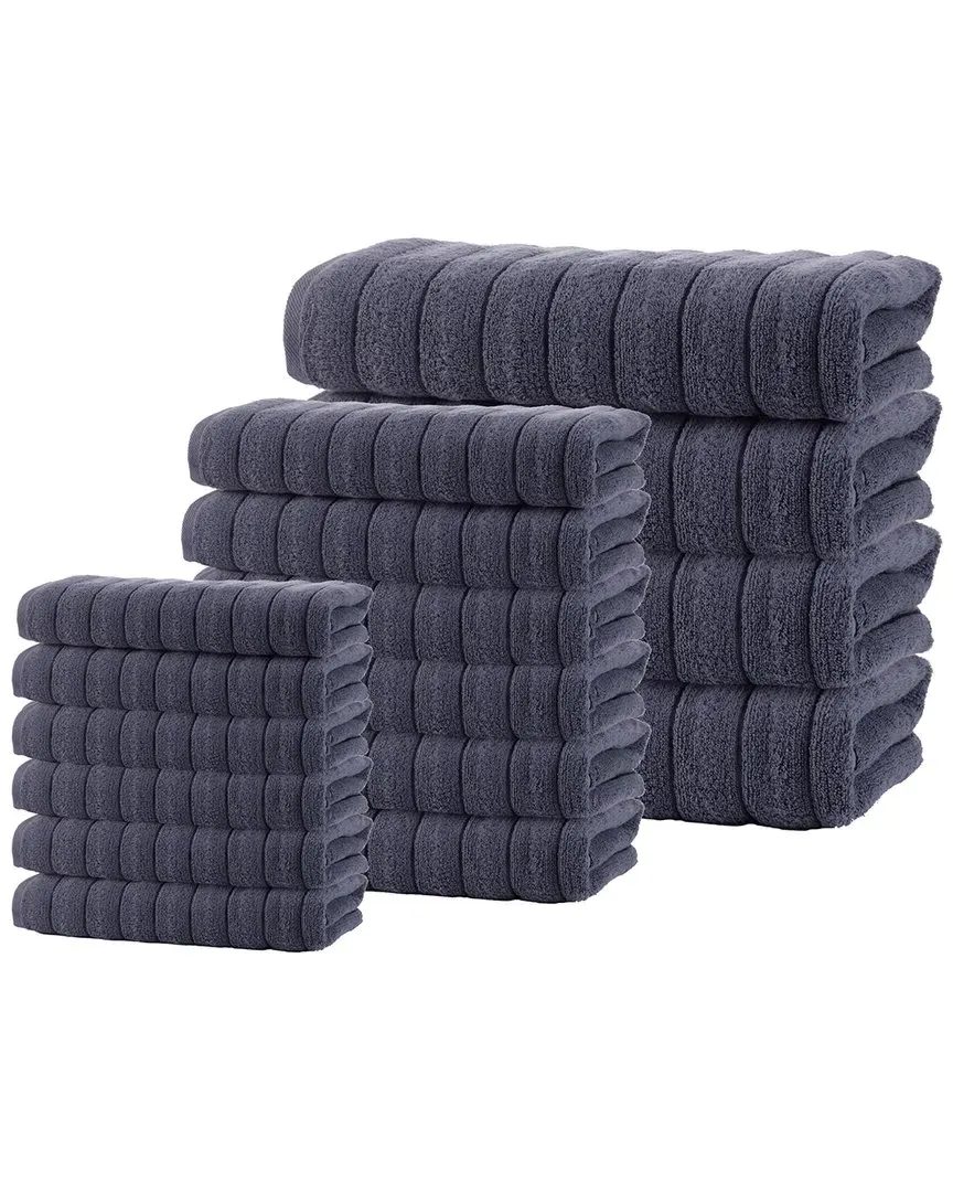 Vague 16pc Towel Set - Anthracite, Turkish Cotton image