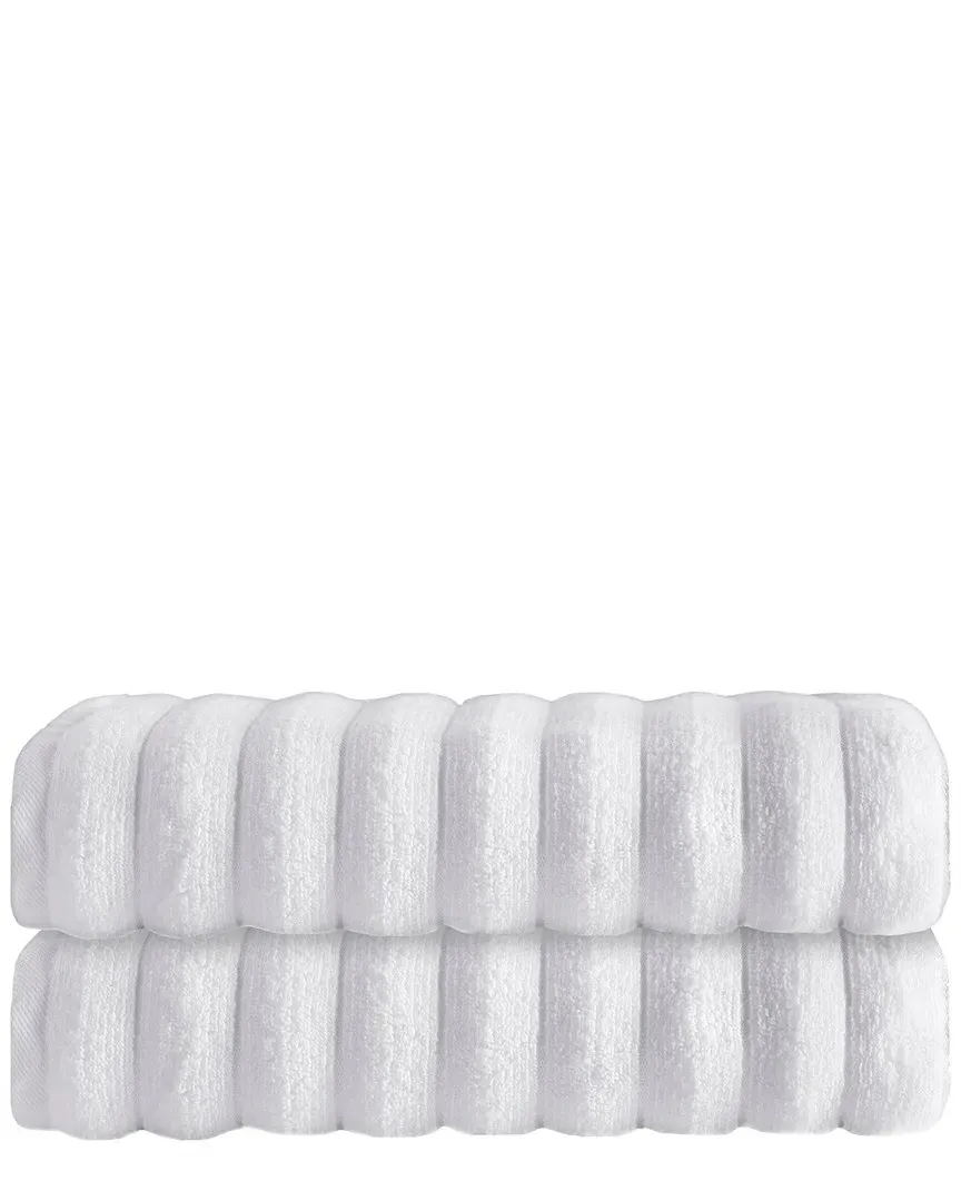Vague 2pc Turkish Cotton Bath Sheets - White