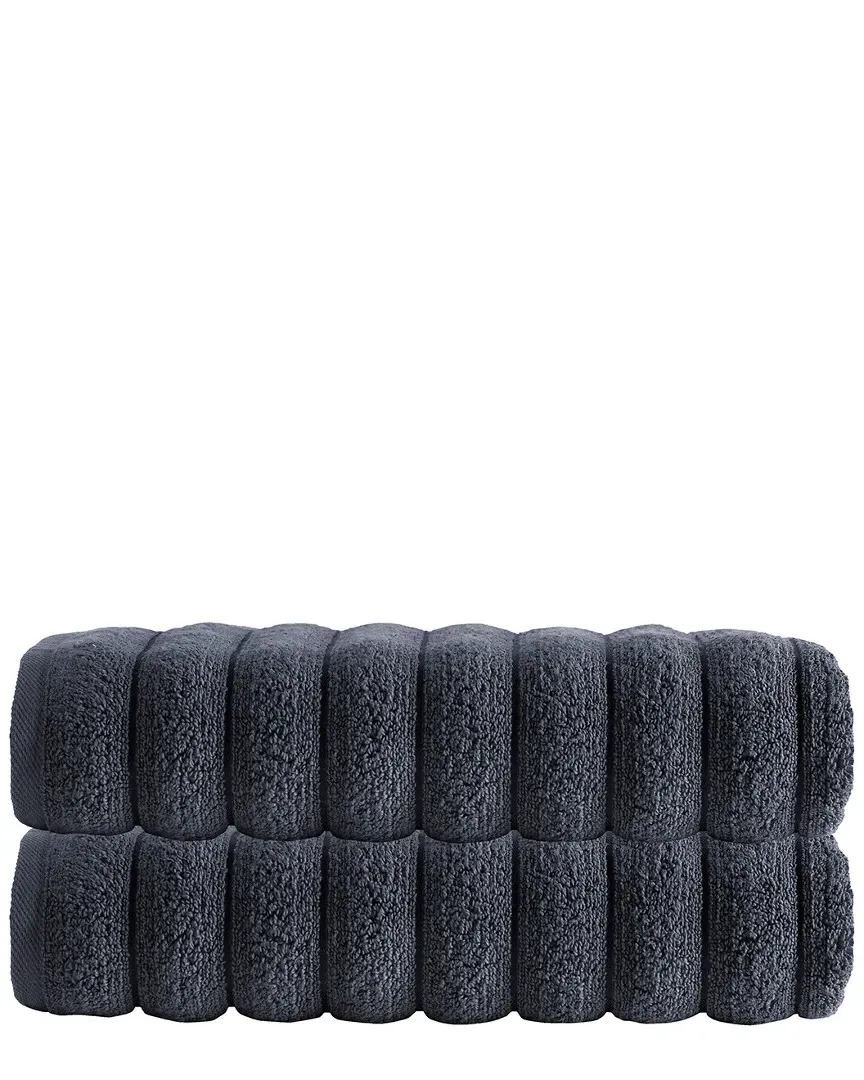 Vague Set of 2 Bath Towels - Anthracite, Turkish Cotton