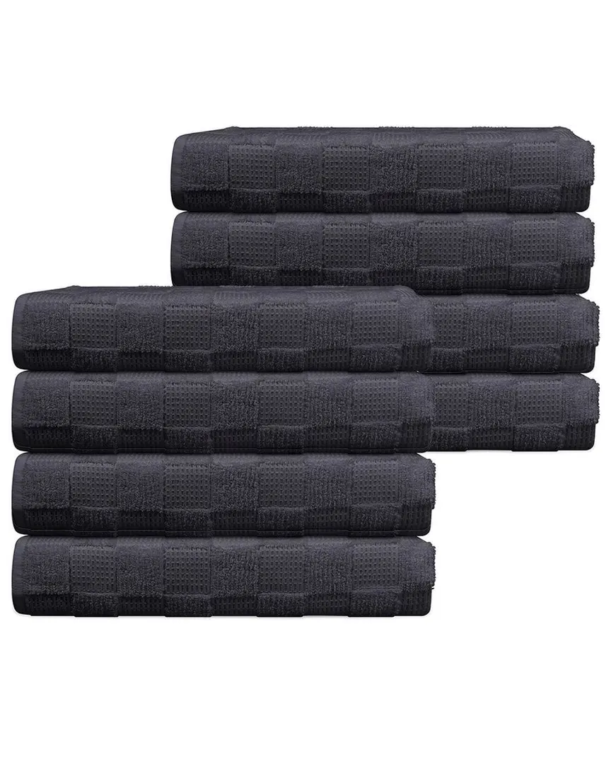 Waffle Terry Set of 8 Turkish Hand Towels - Grey image