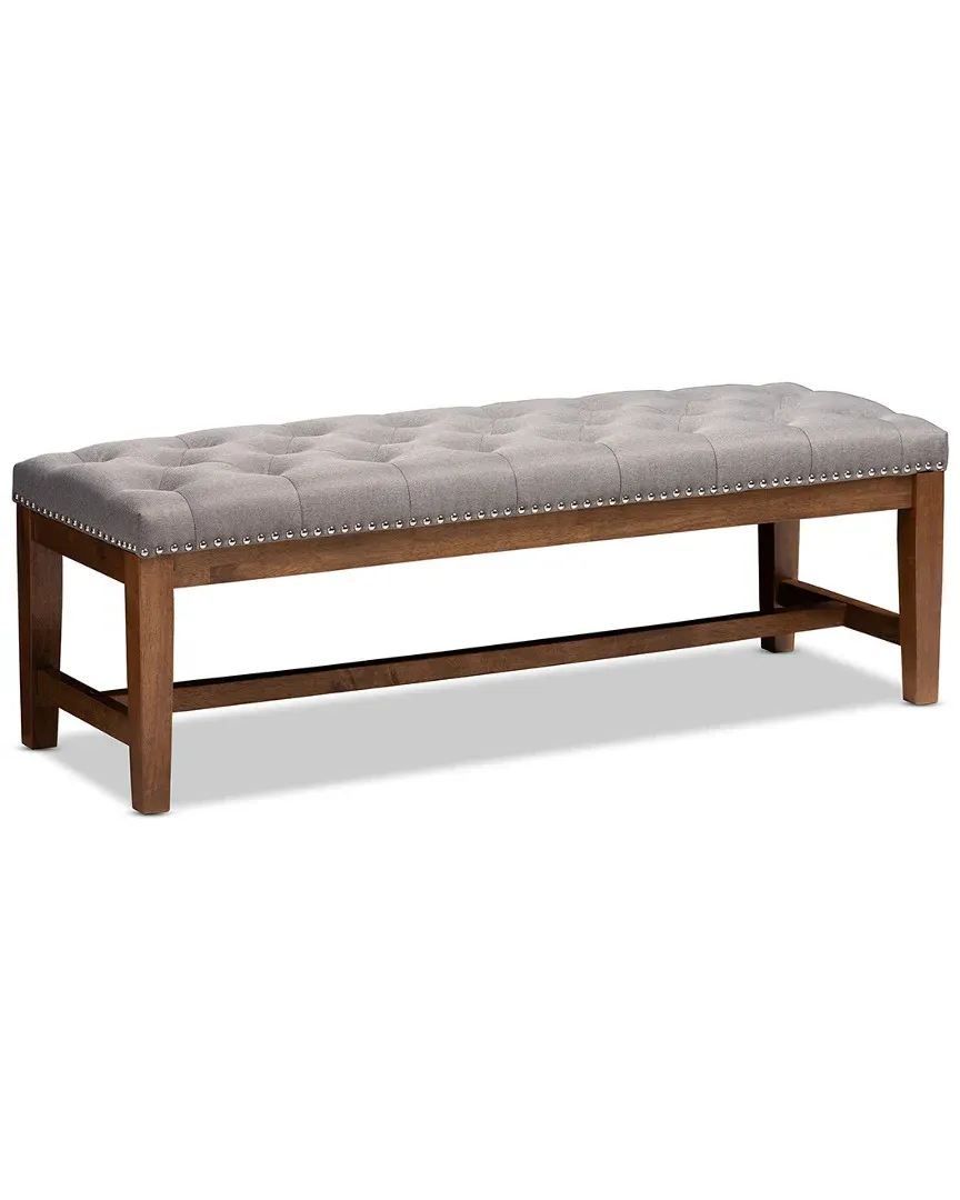 Ainsley Bench with Button-Tufted - Grey image