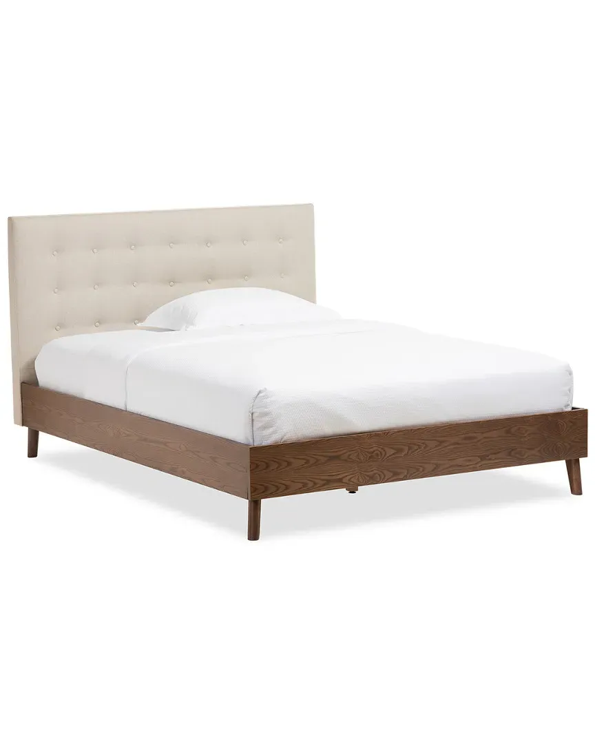 Alinia Queen Platform Bed - Light Beige