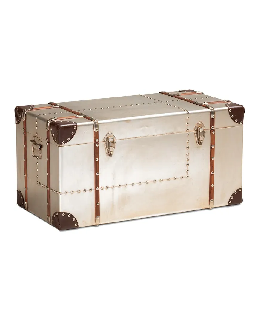 Bechet Industrial Storage Trunk - Silver, Metal image