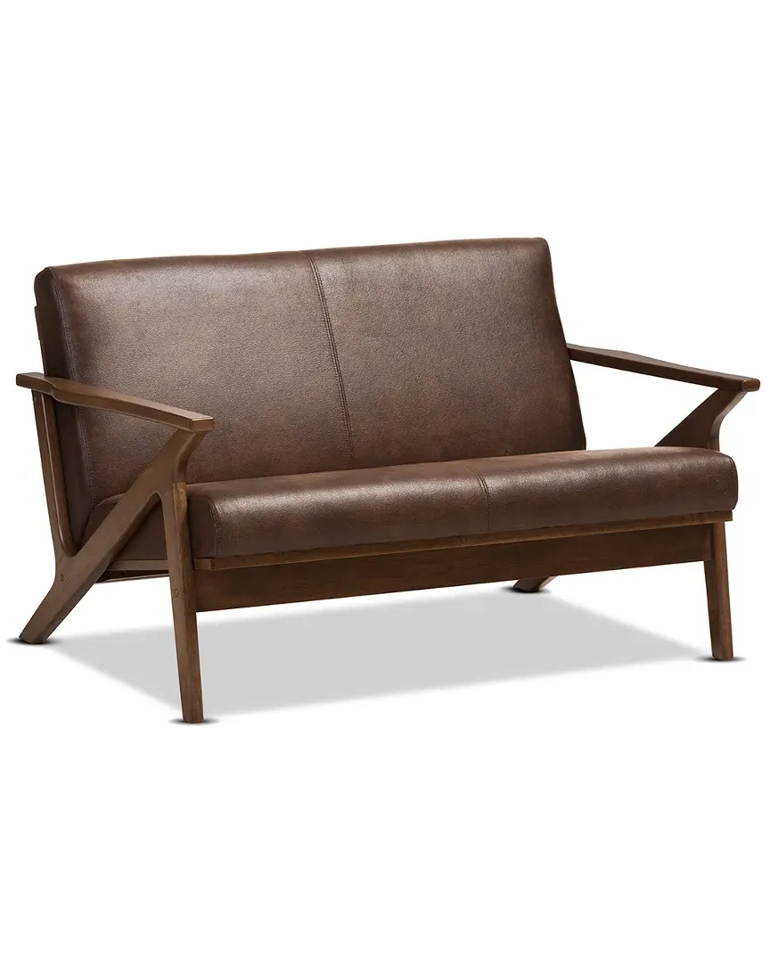 Bianca 2-Seat Loveseat - Dark Brown, Faux Leather image