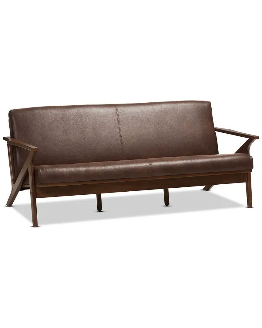 Bianca 3-Seat Sofa - Dark Brown, Faux Leather image