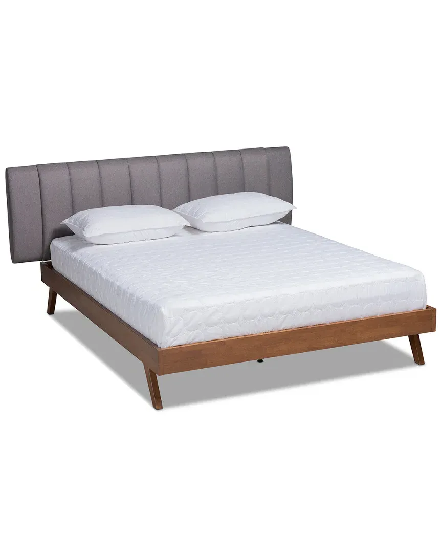 Brita King Size Bed Frame - Grey, Walnut