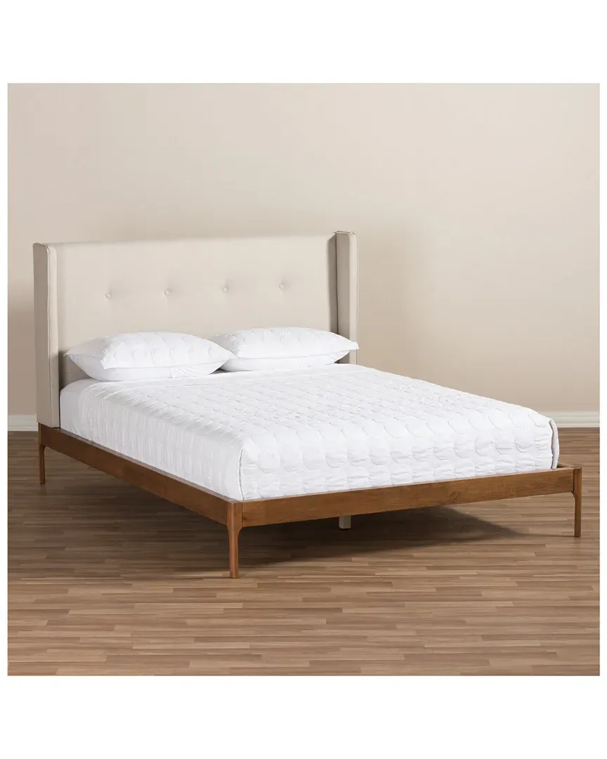 Brooklyn Full Platform Bed - Light Beige, Fabric