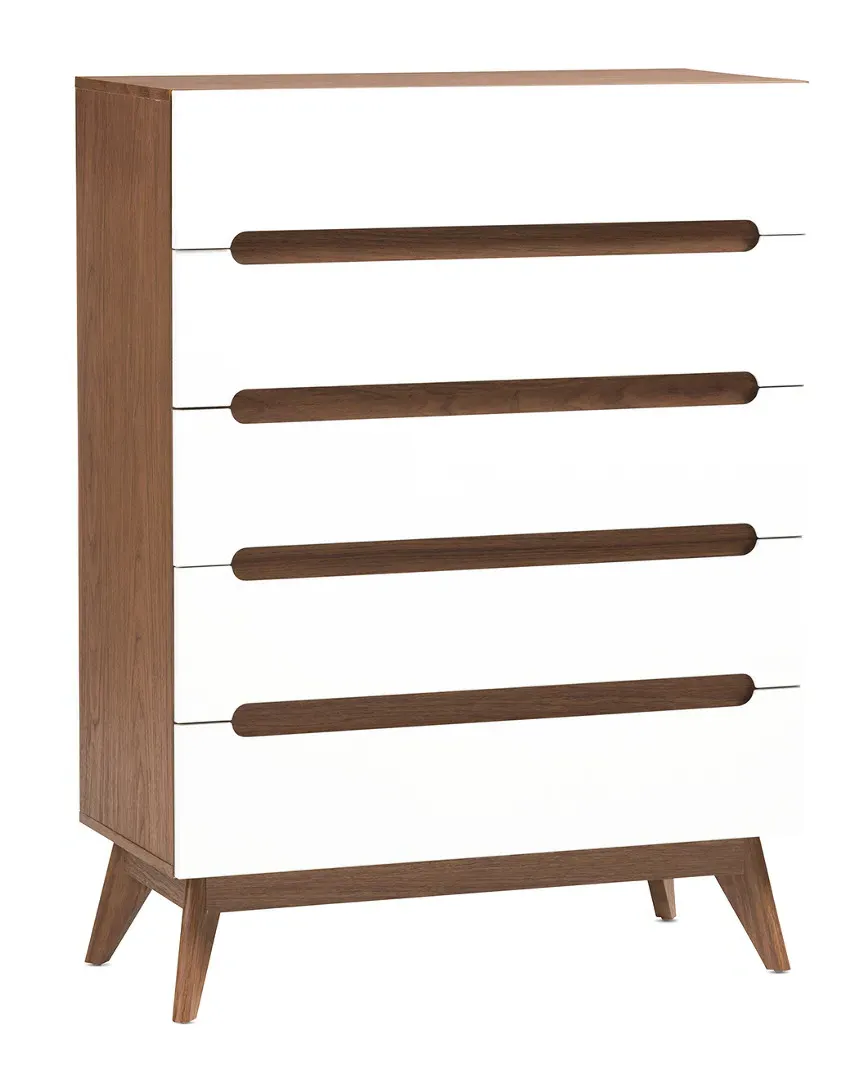 Calypso 5-Drawer Storage Chest - White, Walnut