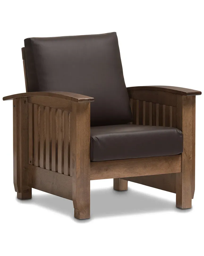 Charlotte Lounge Chair - Dark Brown, Faux Leather image