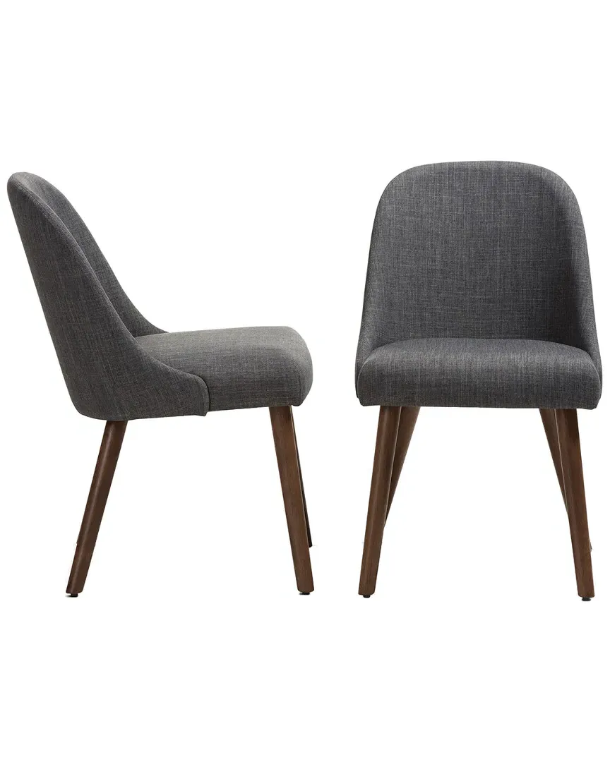 Cody Set of 2 Dining Chairs - Dark Grey, Rubber Wood image