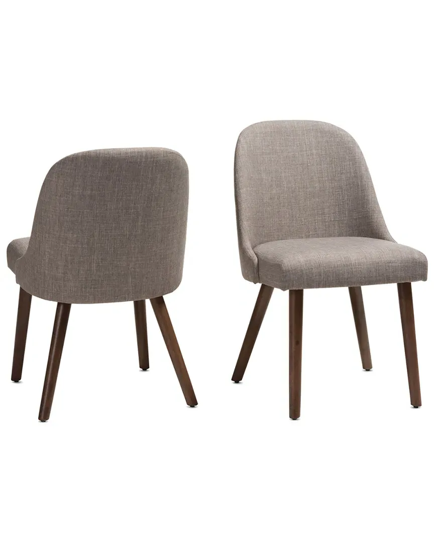 Cody Set of 2 Dining Chairs - Light Grey, Rubber Wood