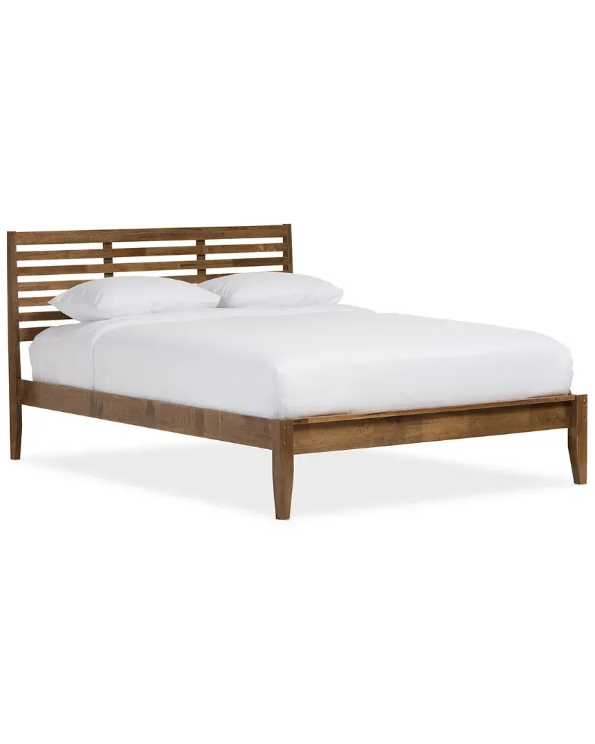 Daylan Queen Platform Bed - Walnut Brown