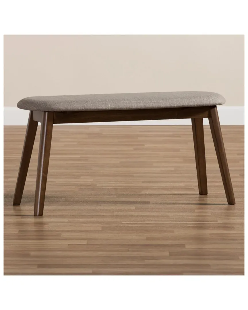 Easton Bench - Light Grey, Walnut