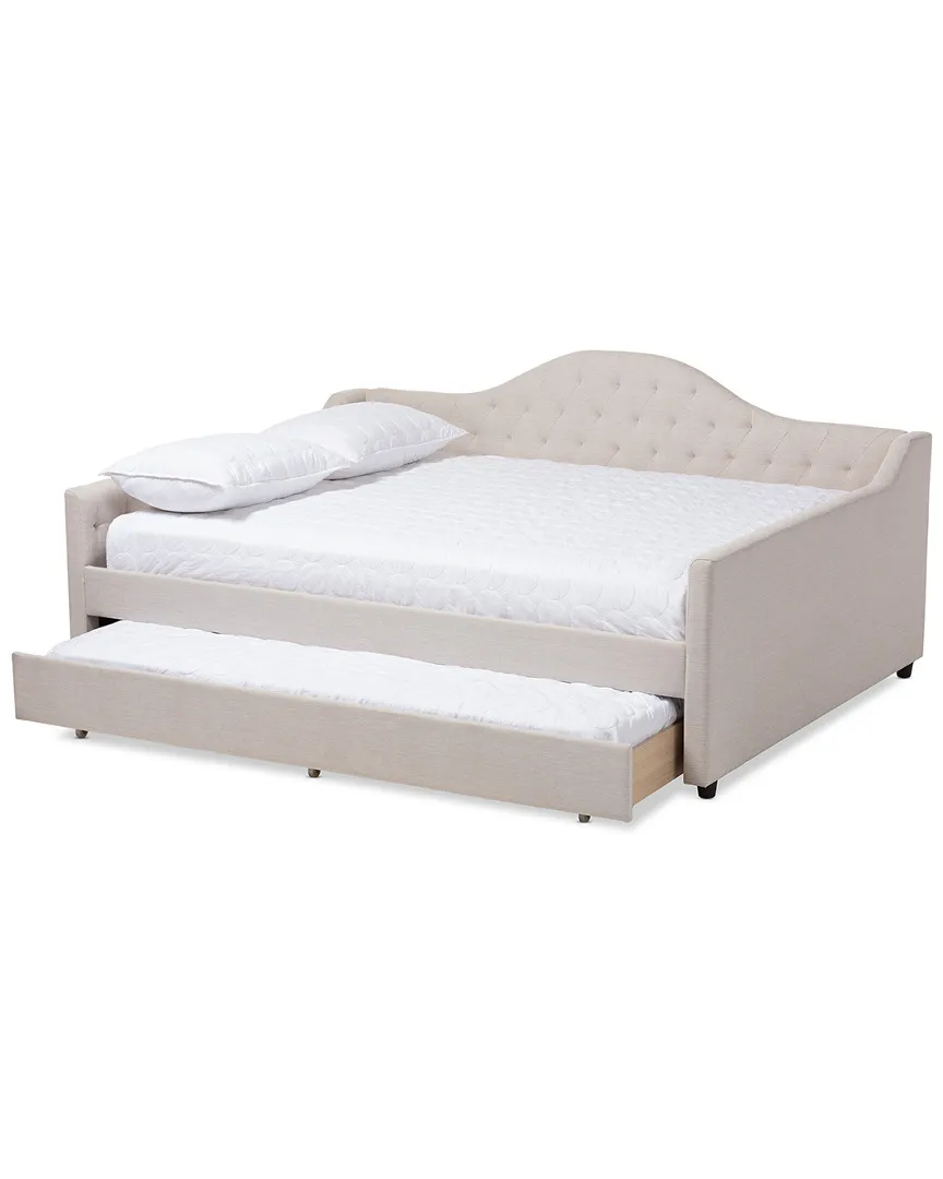 Eliza Queen Daybed with Trundle - Light Beige