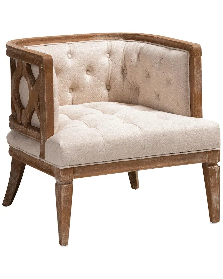 Esme Barrel Accent Chair - Beige, Oak image