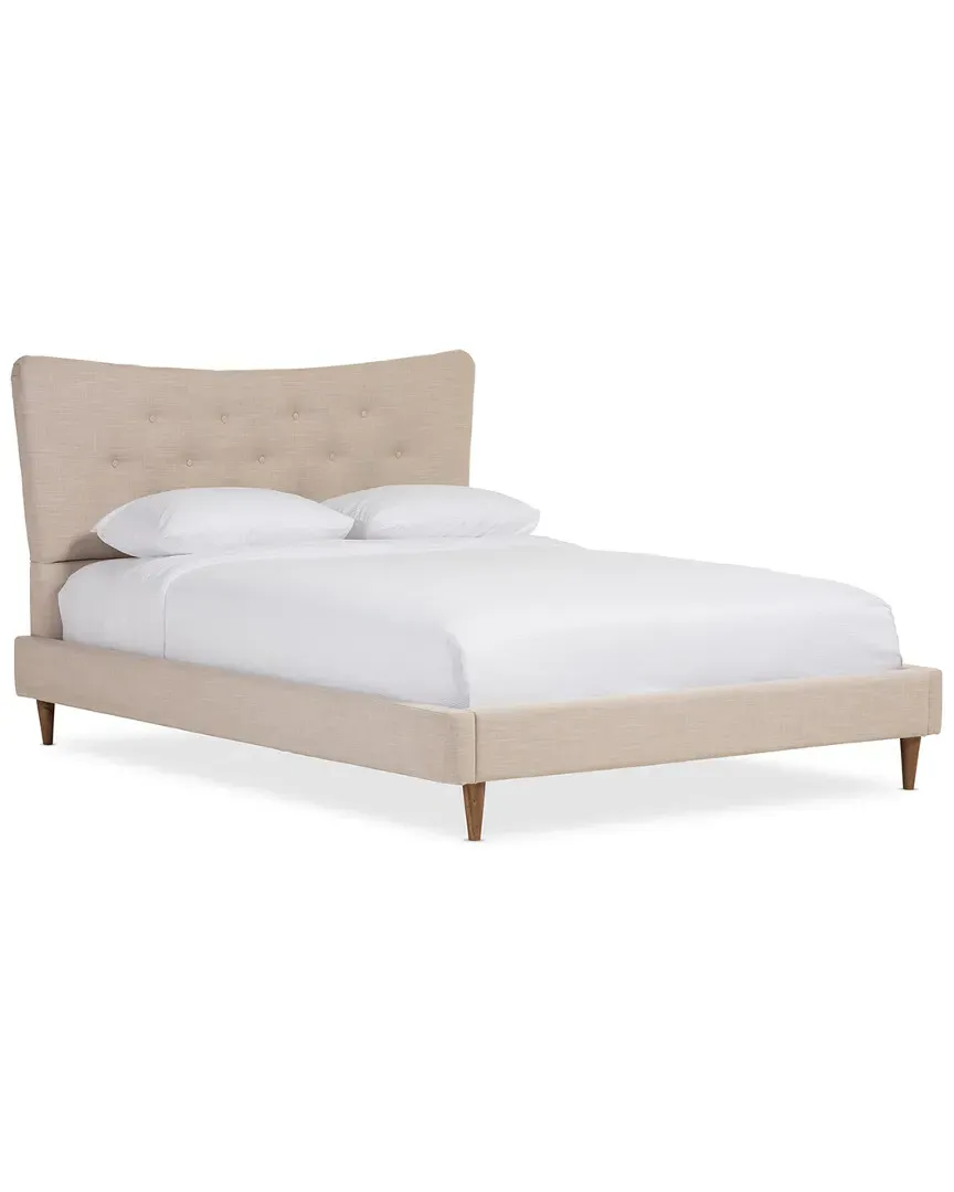 Hannah Queen Platform Bed - Beige