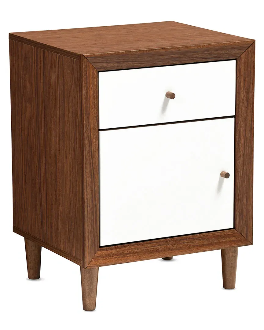 Harlow Nightstand with Storage - Walnut Brown, Engineered Wood image