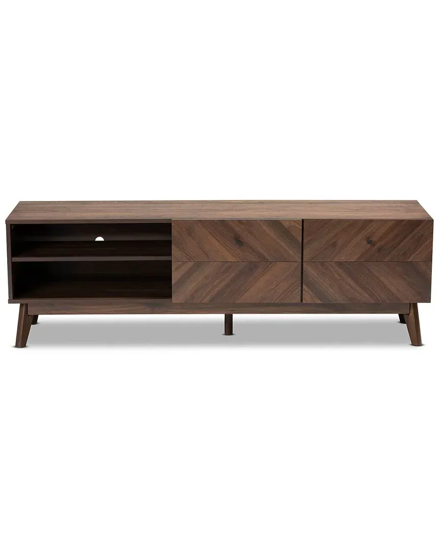 Hartman TV Stand with Storage - Walnut Brown, Wood