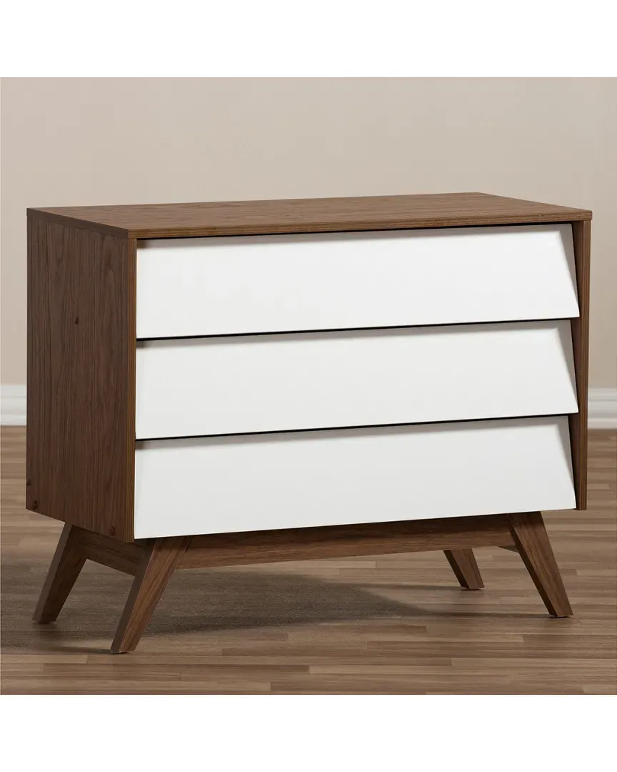 Hildon 3-Drawer Storage Chest - White, Walnut image
