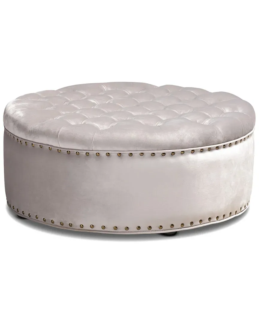 Iglehart Tufted Cocktail Ottoman - Slate Gray, Velvet