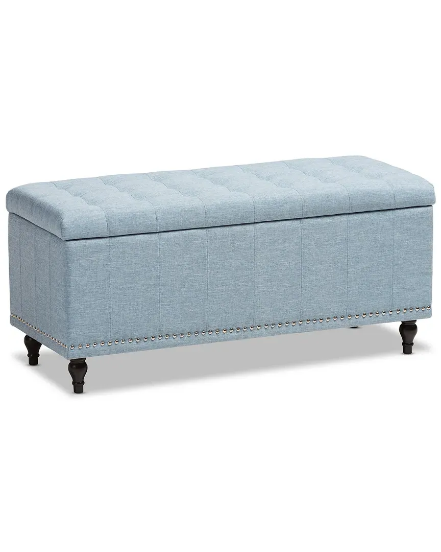 Kaylee Storage Ottoman Bench - Light Blue