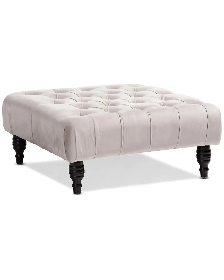 Keswick Cocktail Ottoman - Slate Gray, Velvet image
