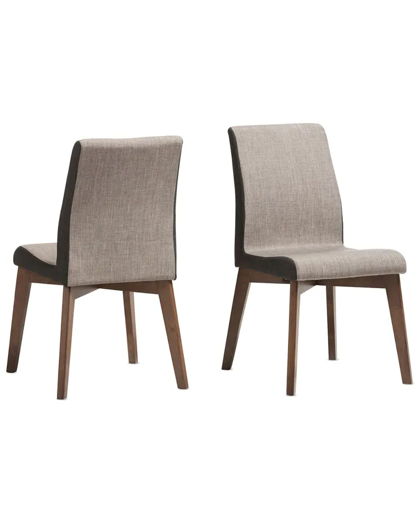 Kimberly Set of 2 Dining Chairs - Gravel Multicolor, Rubber Wood