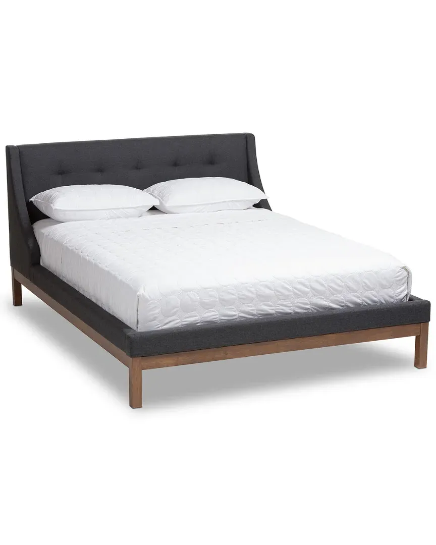Louvain Full Platform Bed - Dark Grey, Fabric image