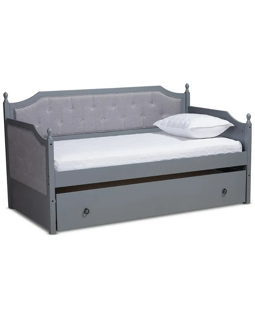 Mara Twin Size Daybed with Trundle - Grey, Rubberwood image