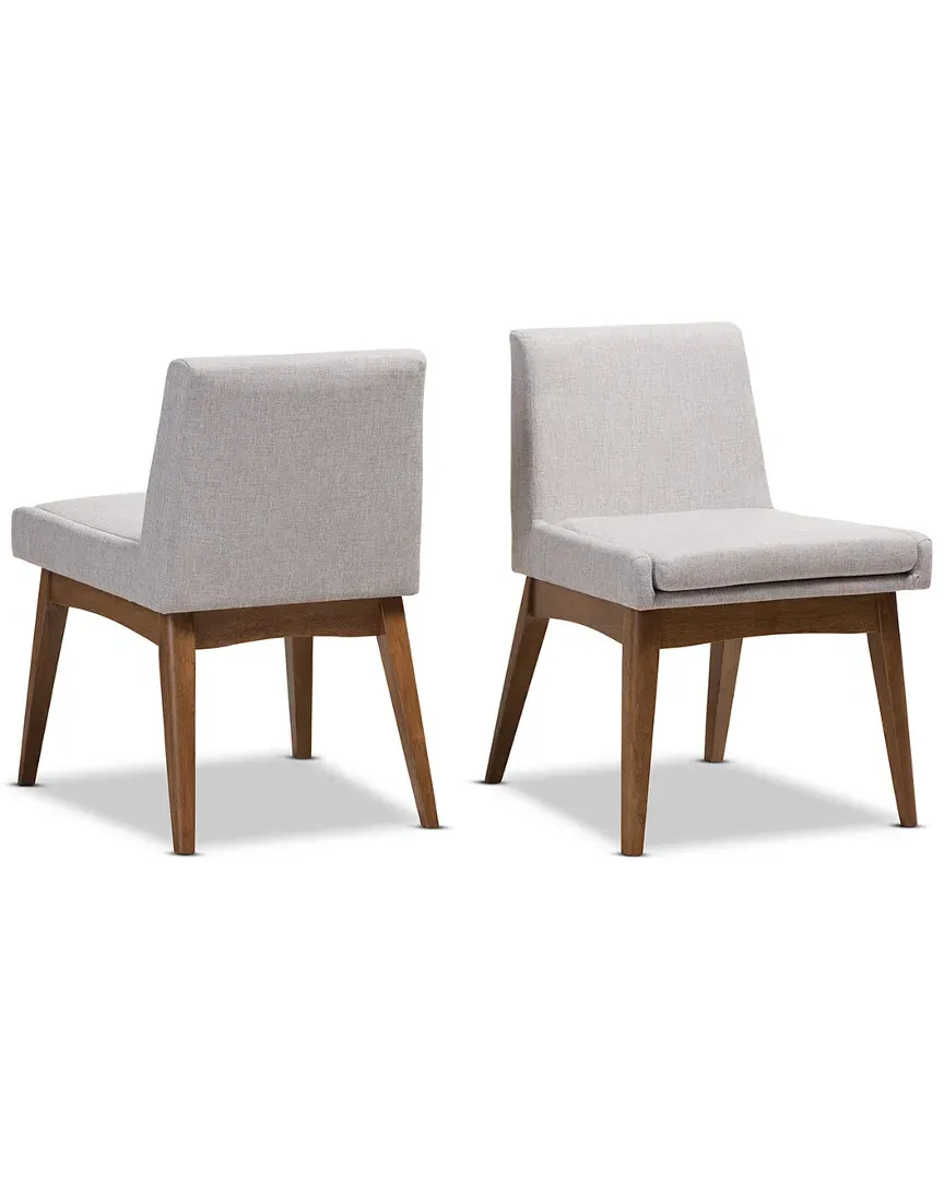 Nexus Set of 2 Dining Chairs - Greyish Beige, Fabric