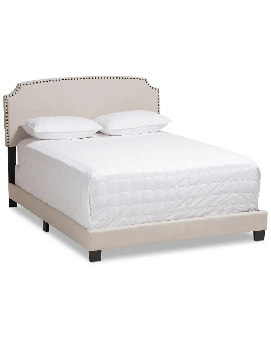 Odette Full Bed Frame - Light Beige, Fabric image
