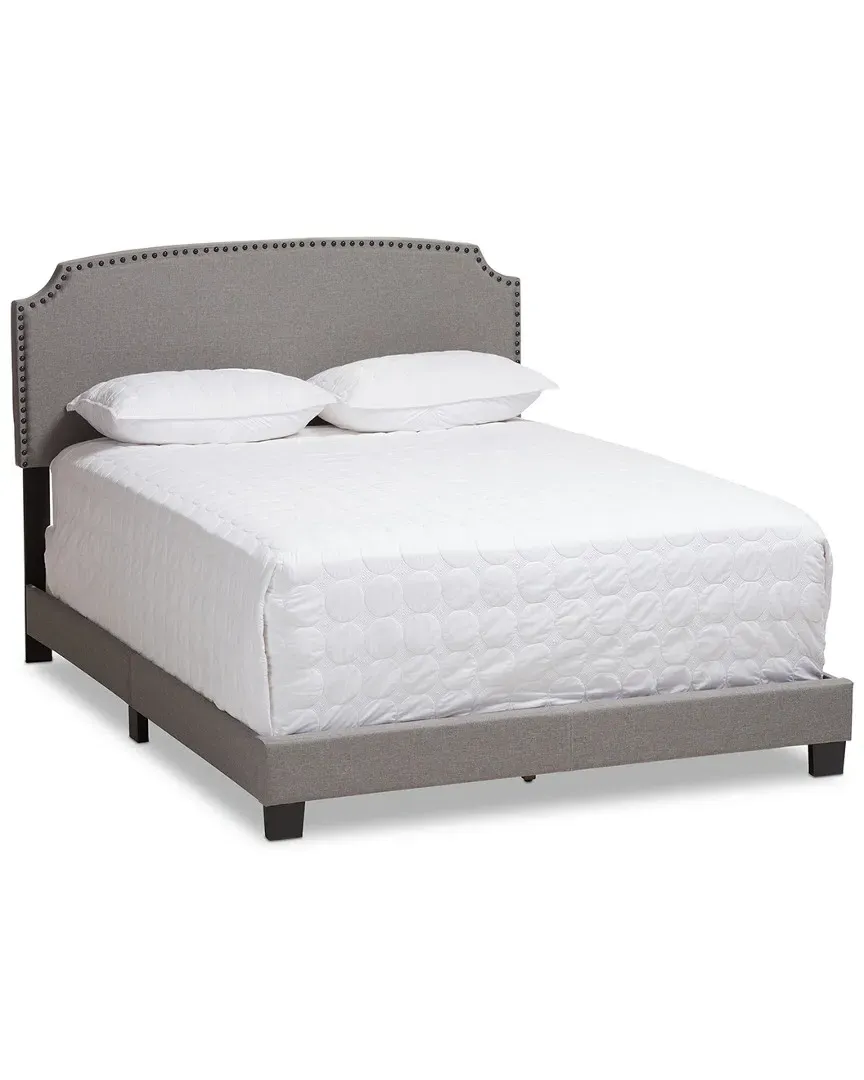 Odette Full Bed Frame - Light Grey, Fabric