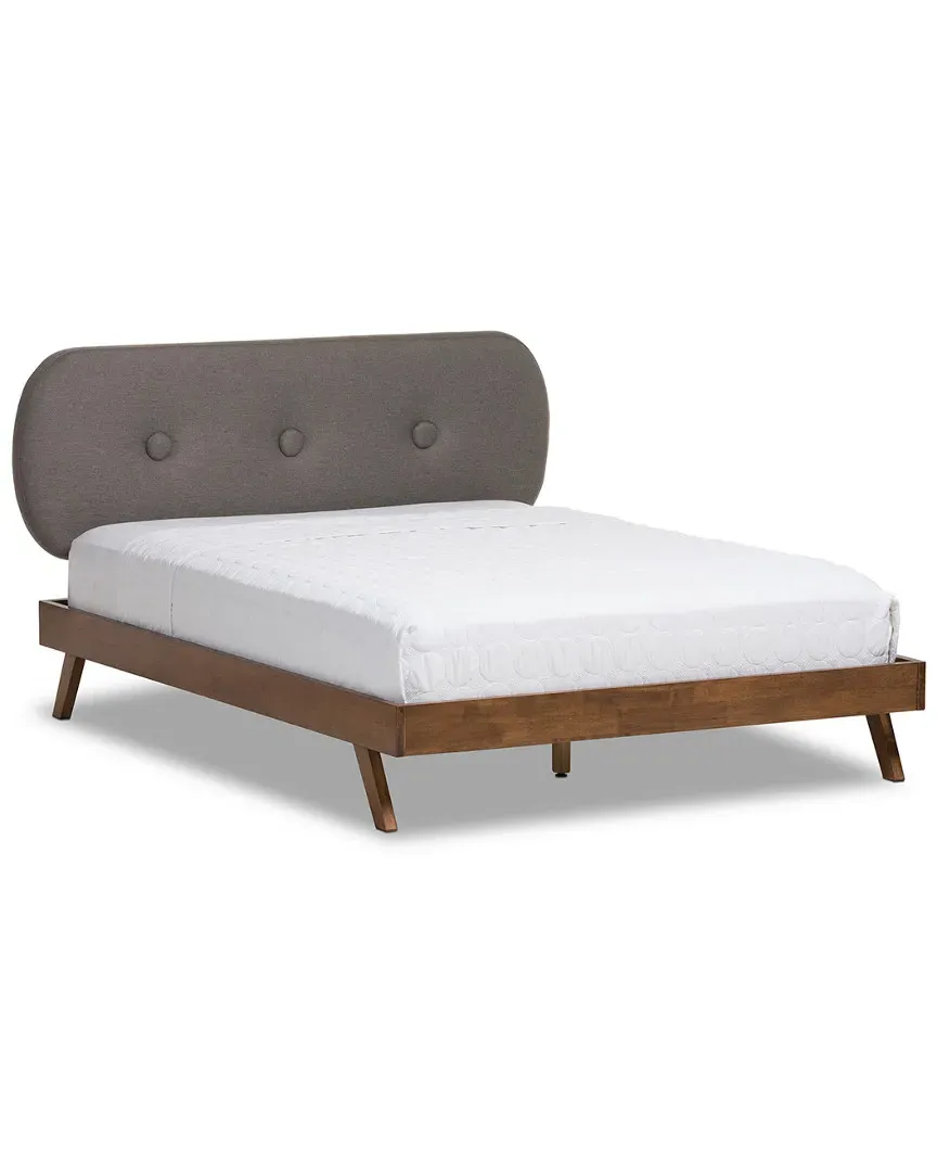 Penelope King Platform Bed - Grey, Walnut