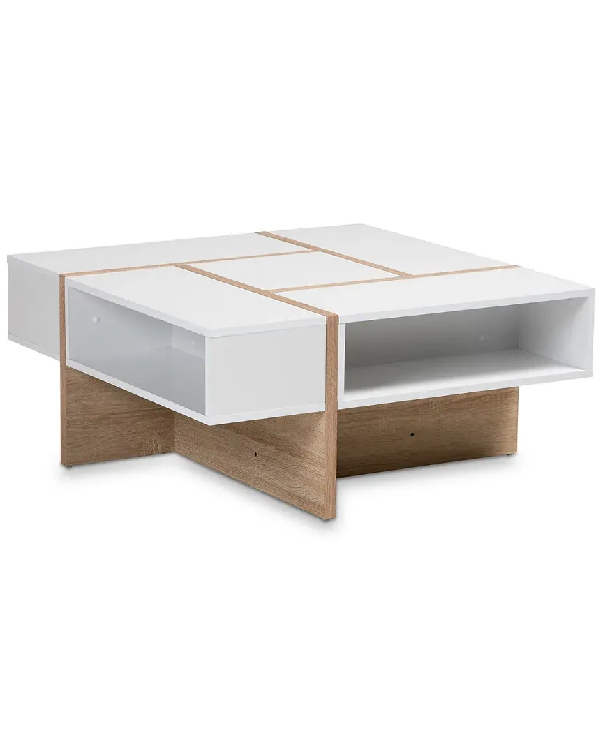 Rasa Square Coffee Table - White, Oak image