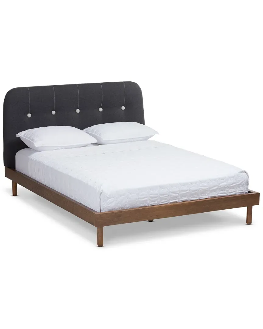 Sadie Full Platform Bed - Dark Grey, Fabric
