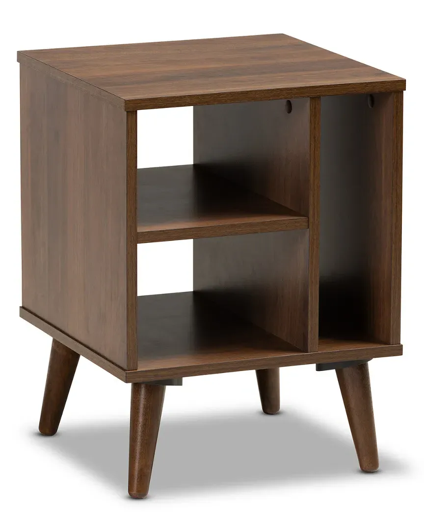 Sami End Table with Shelves - Walnut image